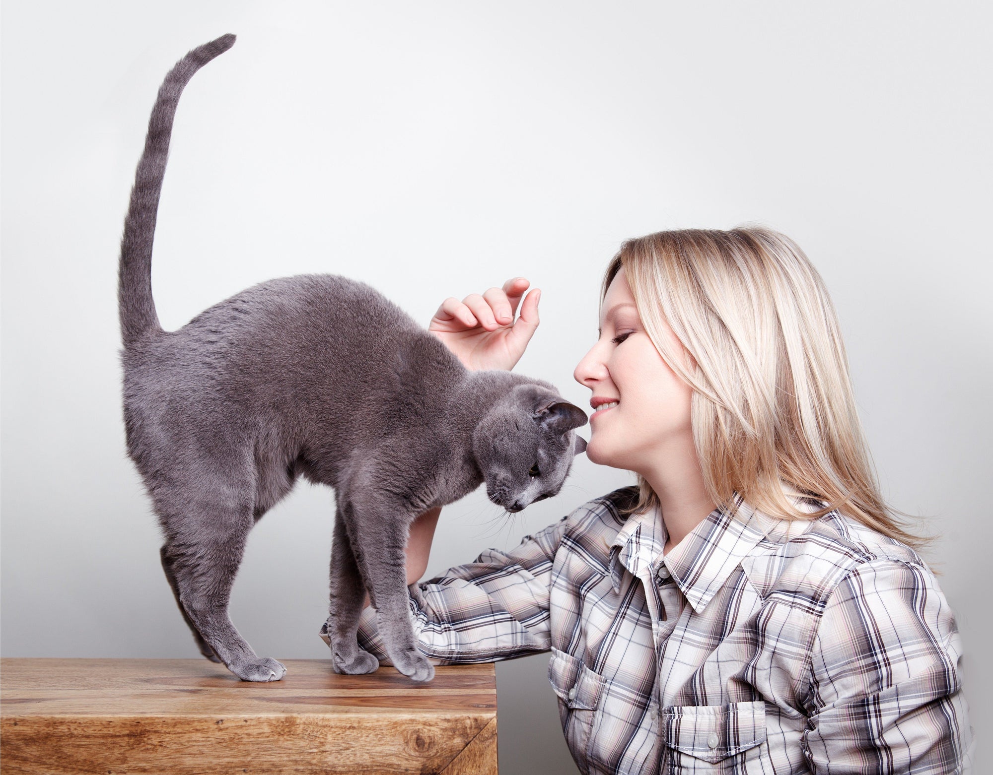 woman with cat