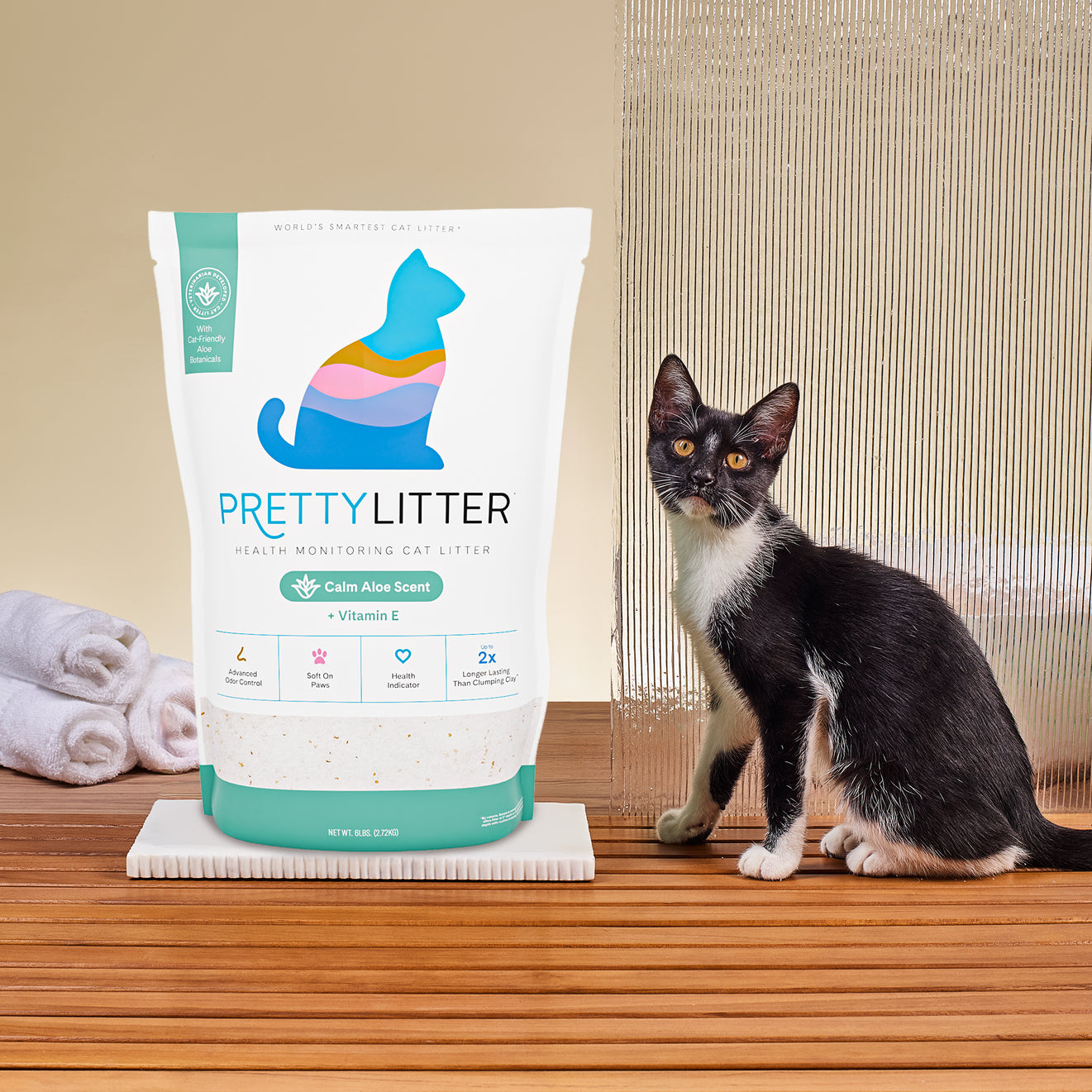 PrettyLitter Calm Aloe Scented Cat Litter, 6lb